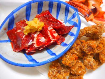 『クジラのお刺身と竜田揚げ』 ^^
