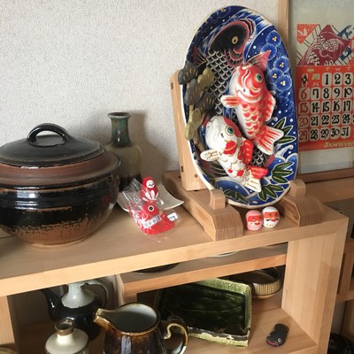 平野明さんの張り子作品 『鯉皿』 平野明さんの張り子作品 『鯉皿』