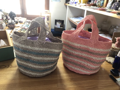 ラフィアのバッグ