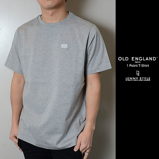 オールドイングランドオム (OLD ENGLAND HOMME)1ポイントクルーネック半袖Tシャツ-グレー オールドイングランドオム (OLD ENGLAND HOMME)1ポイントクルーネック半袖Tシャツ-グレー