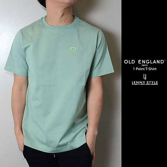 オールドイングランドオム (OLD ENGLAND HOMME)1ポイントクルーネック半袖Tシャツ-ミントグリーン オールドイングランドオム (OLD ENGLAND HOMME)1ポイントクルーネック半袖Tシャツ-ミントグリーン