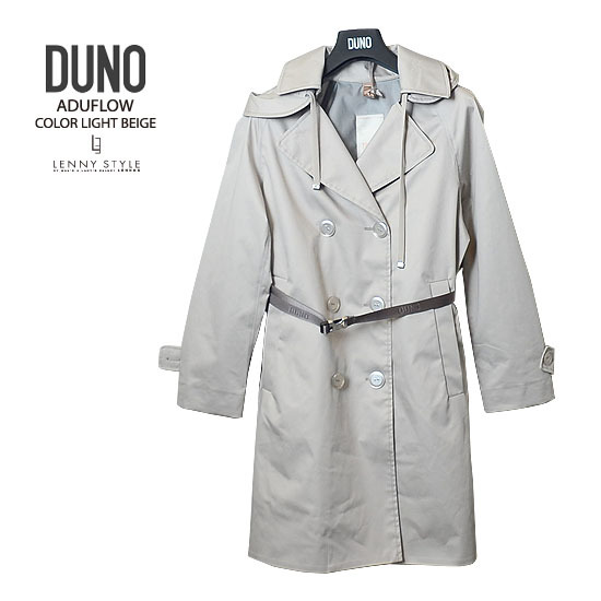 DUNOレディース(デュノ)フーデッドトレンチコート(ADUFLOW)-ライトベージュ DUNOレディース(デュノ)フーデッドトレンチコート(ADUFLOW)-ライトベージュ