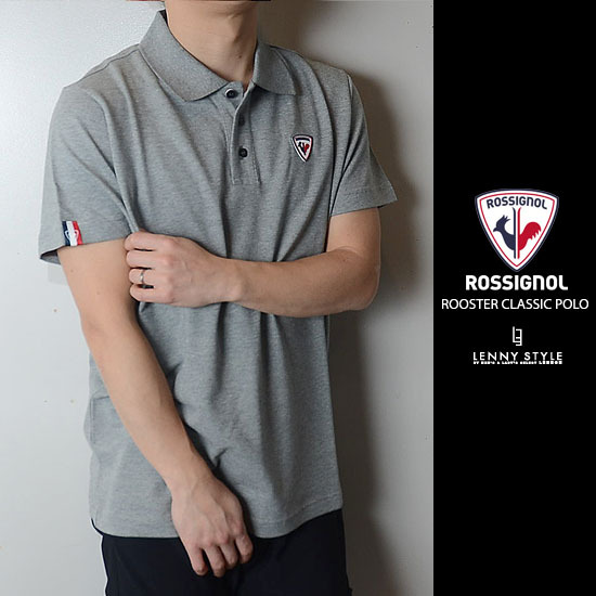 ロシニョールアパレル(ROSSIGNOL APPAREL)MEN-メンズ-鹿の子1ポイント半袖ポロシャツ(ROOSTER CLASSIC POLO)-グレー ロシニョールアパレル(ROSSIGNOL APPAREL)MEN-メンズ-鹿の子1ポイント半袖ポロシャツ(ROOSTER CLASSIC POLO)-グレー