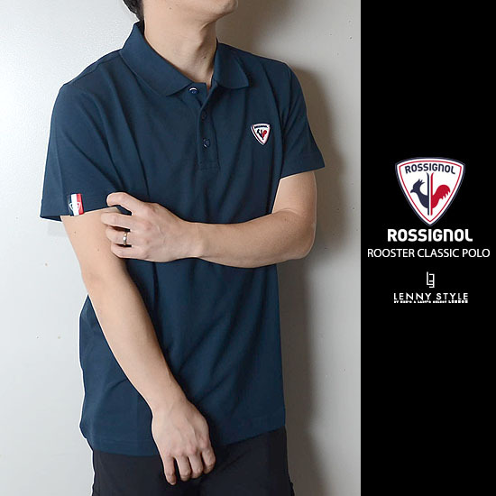ロシニョールアパレル(ROSSIGNOL APPAREL)MEN-メンズ-鹿の子1ポイント半袖ポロシャツ(ROOSTER CLASSIC POLO)-ダークネイビー ロシニョールアパレル(ROSSIGNOL APPAREL)MEN-メンズ-鹿の子1ポイント半袖ポロシャツ(ROOSTER CLASSIC POLO)-ダークネイビー