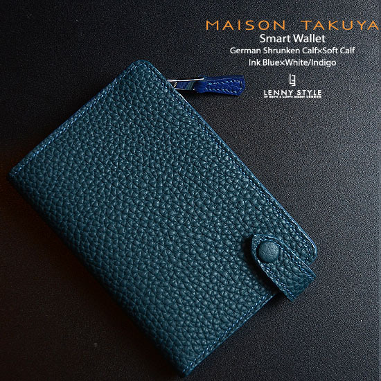 メゾンタクヤ( MAISON TAKUYA ) スマート ウォレット ( 財布 ) インクブルー × ホワイト / インディゴ - ジャーマンシュランケンカーフ × ソフトカーフ - Smart Wallet メゾンタクヤ( MAISON TAKUYA ) スマート ウォレット ( 財布 ) インクブルー × ホワイト / インディゴ - ジャーマンシュランケンカーフ × ソフトカーフ - Smart Wallet