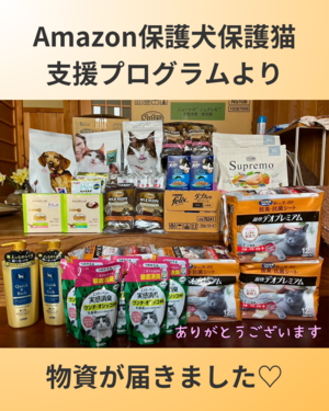 Amazon保護犬保護猫支援プログラムよりご支援が届きました♡ Amazon保護犬保護猫支援プログラムよりご支援が届きました♡
