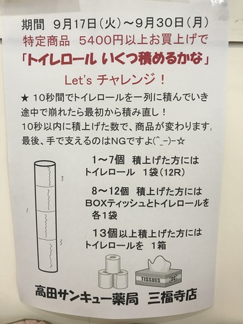 トイレロールいくつ積めるかな♪ トイレロールいくつ積めるかな♪