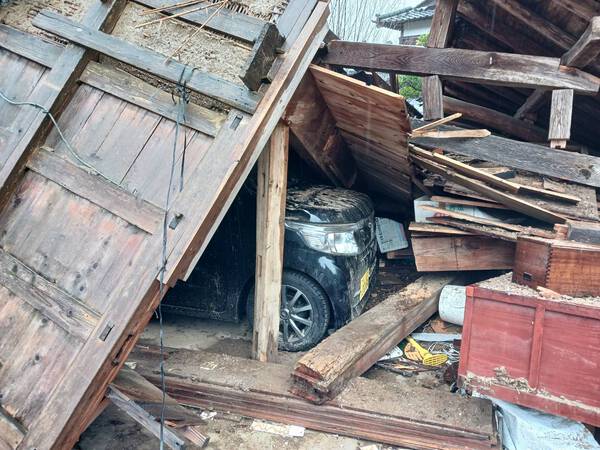 能登半島地震支援活動2月10日難しい状況から車を救出 能登半島地震支援活動2月10日難しい状況から車を救出