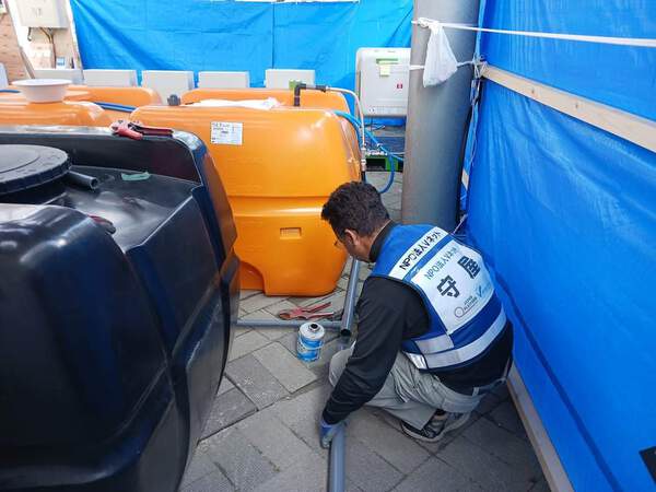 能登半島地震支援活動5月7日タンクの増設 能登半島地震支援活動5月7日タンクの増設