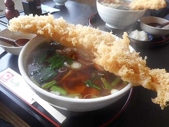 やっぱり凄い　『ジャンボ海老天ぷらうどん』