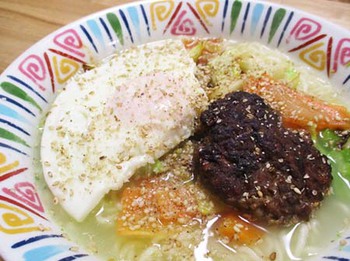 『塩ラーメンのハンバーグ乗せ』 ^^;