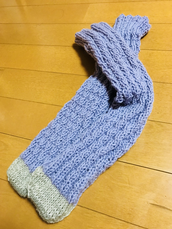 手編み かかとのない靴下 編み物大好き ハンドメイドブログ