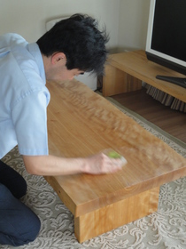 4枚の一枚板のお手入れ！！