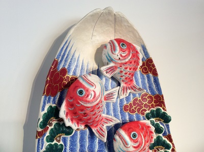 平野明さん作の鯛皿（富士）