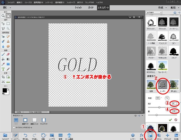 金文字の書き方教えます Photoshop Elements備忘録 ひだほっ ぶろぐ