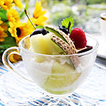 ﾒﾛﾝのﾁｰｽﾞﾑｰｽﾊﾟﾌｪ　夏のスイーツ♪7･8月カフェフェア