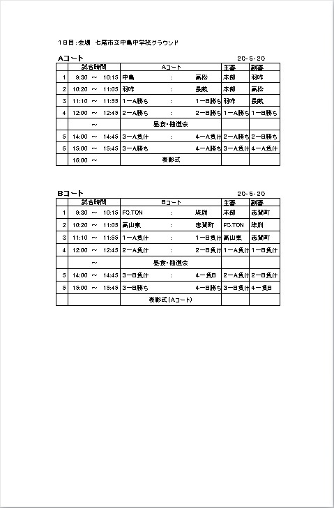 １日目日程