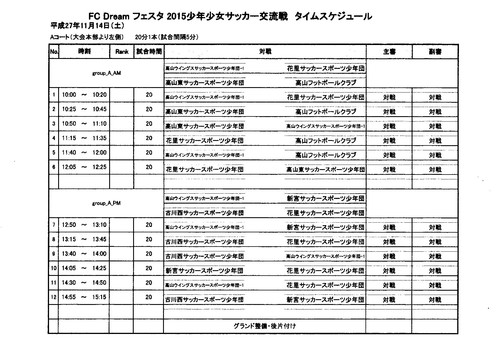 FCDream　カップ１４日