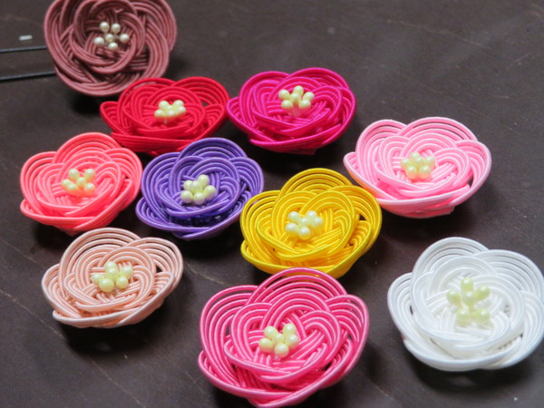 mizuhiki flower 髪飾り