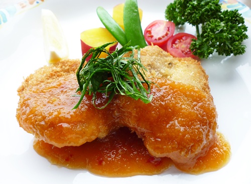 豚ヒレカツのおろしﾎﾟﾝ酢 今日のﾗﾝﾁ 8月28日