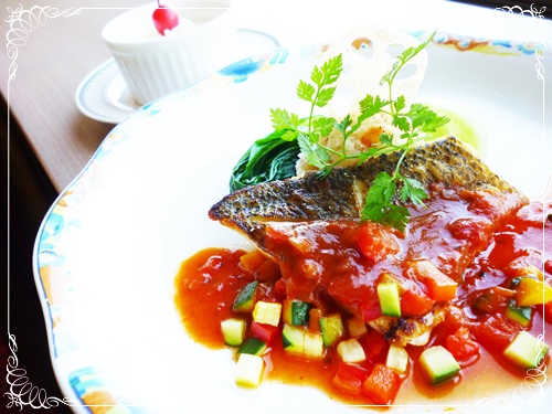 白身魚のポワレ 香草ソース 今日のﾗﾝﾁ 8月30日