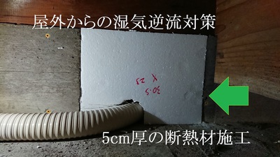 屋外からの湿気逆流対策