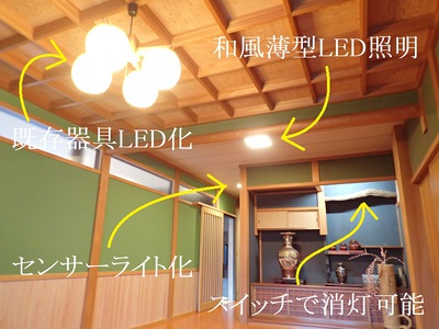 玄関周りのLED化細工