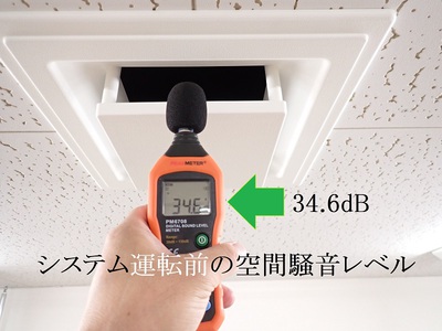 システム運転前の空間騒音レベル