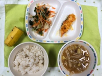 11月1日＊給食　鮭のもみじ焼き 2019/11/01 16:57:00