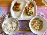 8月27日＊給食＆おやつ　かみなり汁♪ 2019/08/27 16:14:53