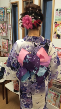 浴衣着付け！！　②