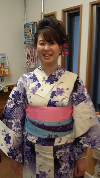 浴衣着付け！！　②
