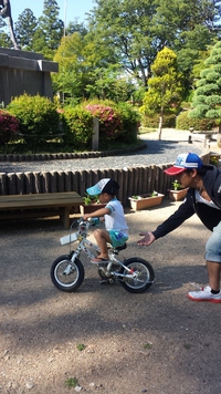 自転車に・・・