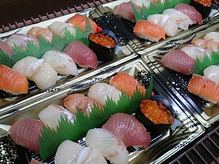 今日ご注文の握り寿司です！