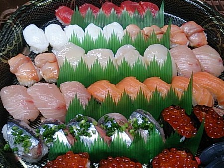 今日のオードブルに握り寿司！