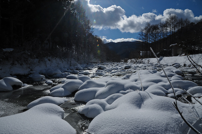 今日の秋神川【川の流氷】