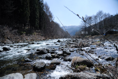 今日の秋神川【昔の川石】