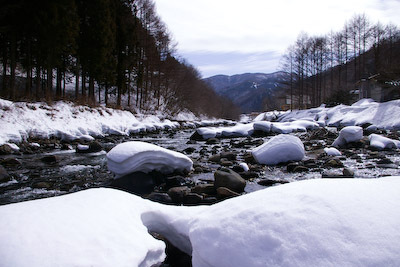 今日の秋神川【天然滑り台】
