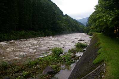 今日の秋神川【増水】
