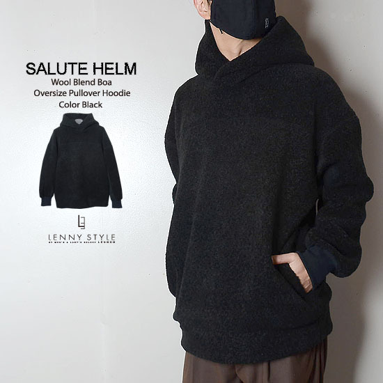 サルートヘルム（SALUTE HELM）ウールブレンドボアオーバーサイズプル