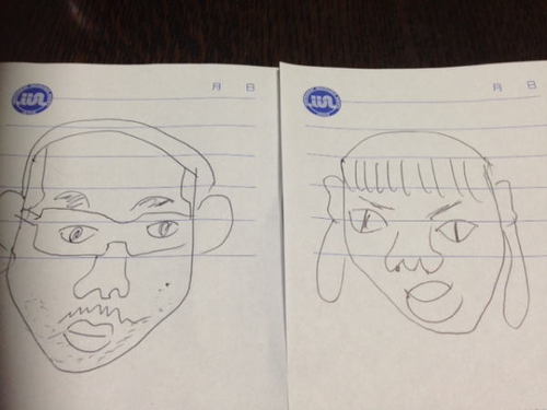 どうぞこれを目印に!!（笑えない似顔絵つき。）