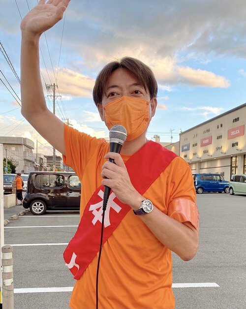 辻立ち講演　高山市岡本町
