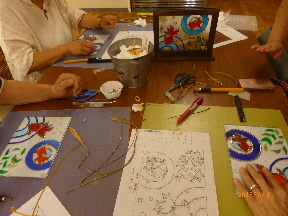 8月のグラスアートと子持ち鮎゜.+.(♥´ω`♥)゜+.゜