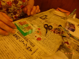 菊屋さんでデコパージュ石鹸体験教室(｡◡‿◡｡)
