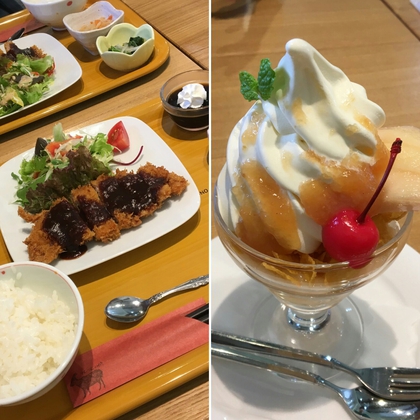 りんりんカフェさんの桃パフェと納品♪