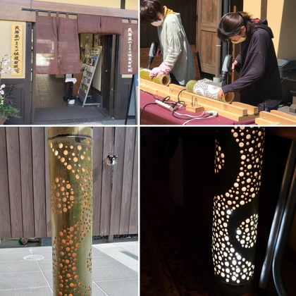 竹ランプ作り体験とロジカドッコでランチタイム♪