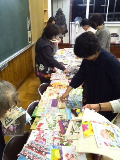 山王社教での帆布バッグにデコパージュ講座♪