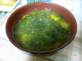 あおさの味噌汁（@￣￢￣@）♪