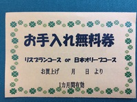 お手入れ無料券捨てないで！
