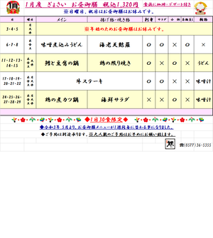 ★★★魚祭1月ランチメニュー★★★